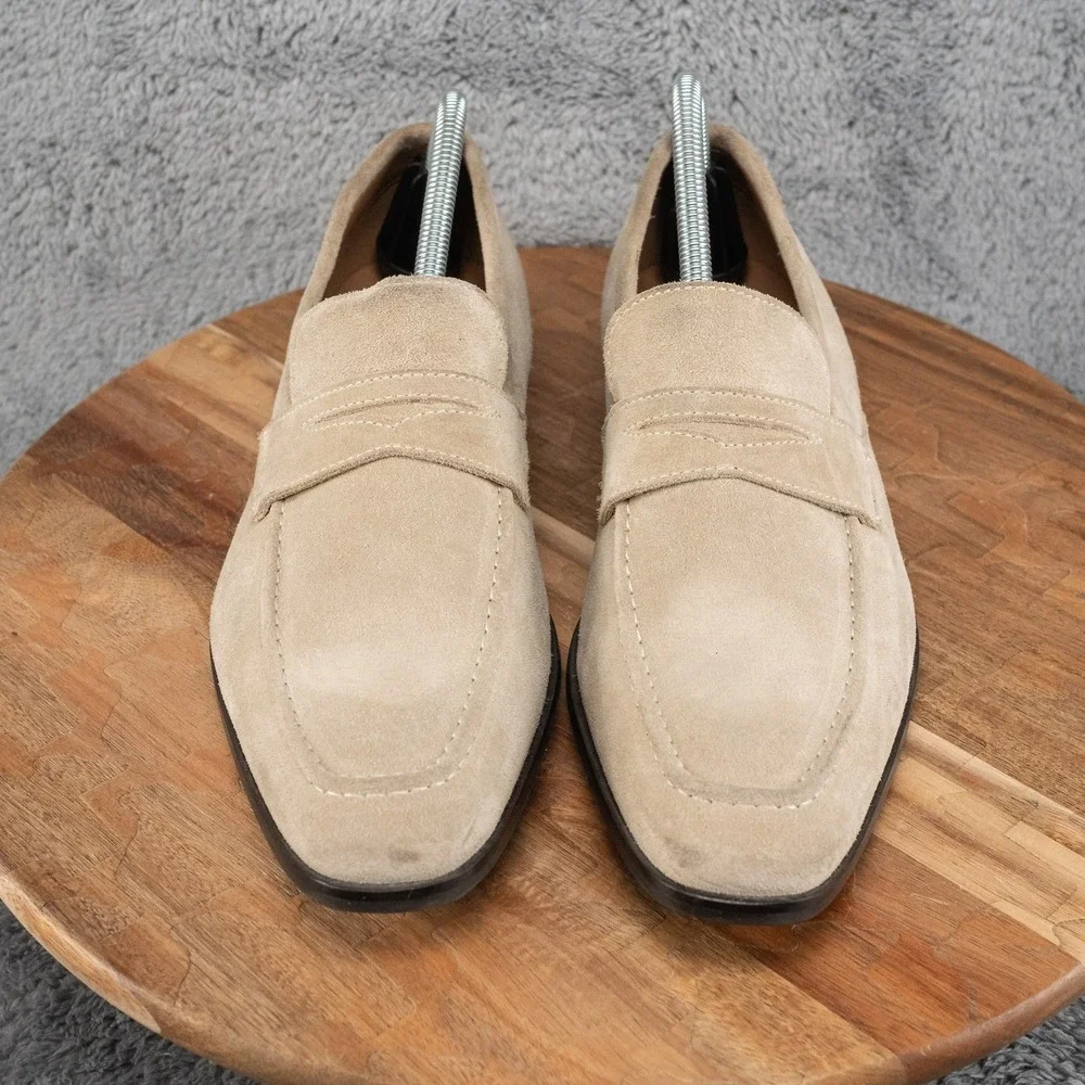 Men's Tan Suede Nicasio Loafer Robert Talbott Size 8.5 M